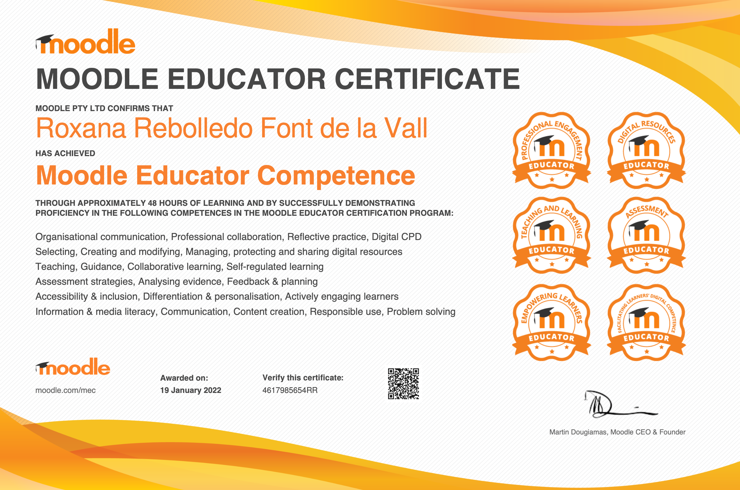 Advanced certification